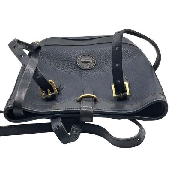 Vintage Dooney & Bourke Bag AWL Navy Blue Pebbled Leather Bucket Tote Shoulder B - Picture 10 of 15